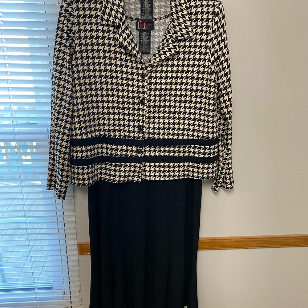 R&K Black Midi Pencil Dress Long Sleeve